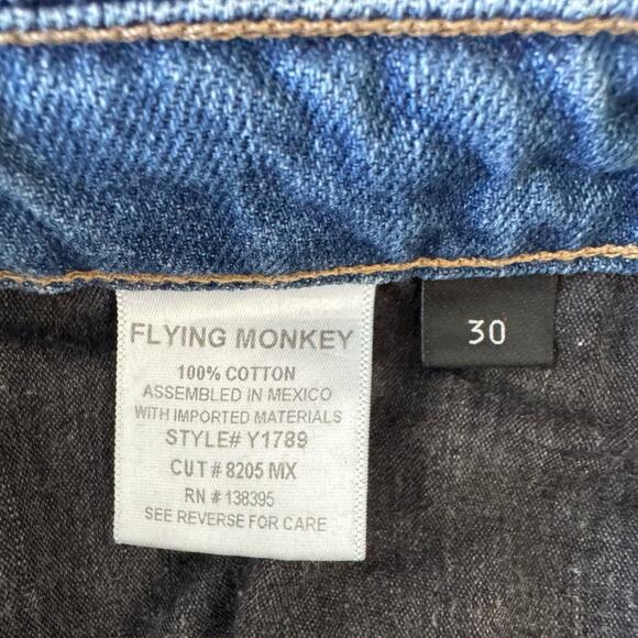 FLYING MONKEY Distressed Medium Wash Denim WOMENS JEANS SZ 30 - Picture 3 of 4
